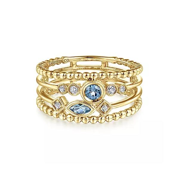 14K Yellow Gold Multi Row Diamond Fashion Ring Moore Jewelers Laredo, TX