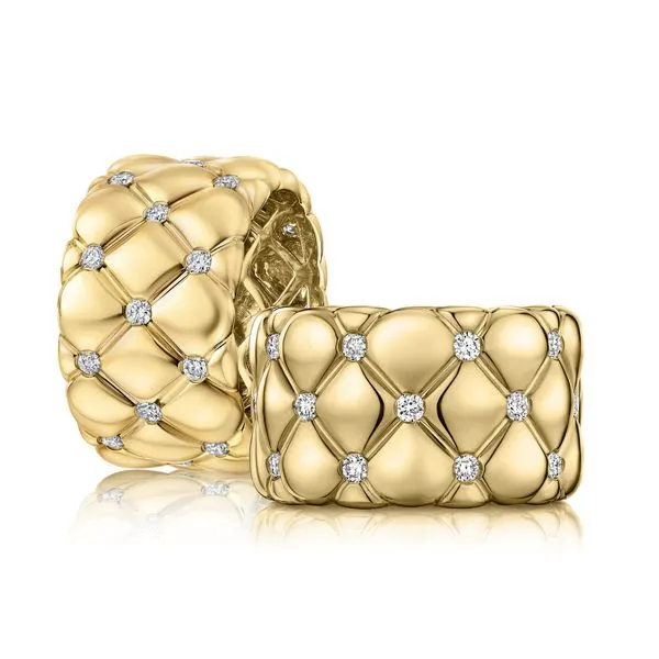 14K Yellow Gold Quilted Diamond Fashion Ring Moore Jewelers Laredo, TX
