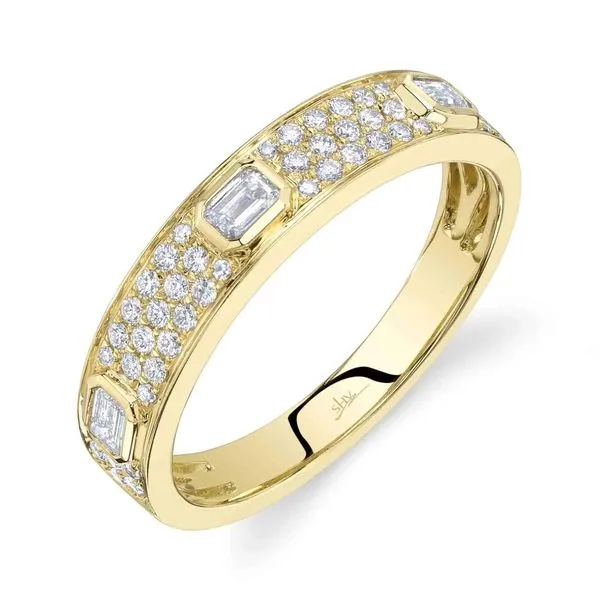 14K Yellow Gold Bezel Set Pave Diamond Fashion Ring Moore Jewelers Laredo, TX