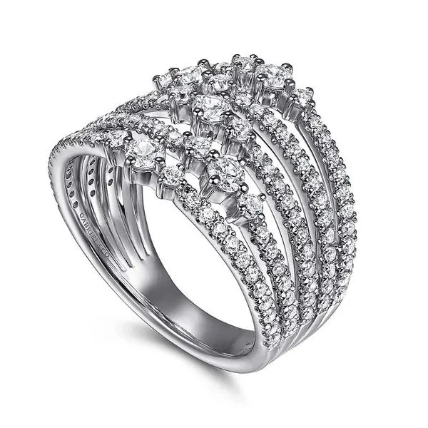14K White Gold Wide Band Diamond Fashion Ring Image 2 Moore Jewelers Laredo, TX