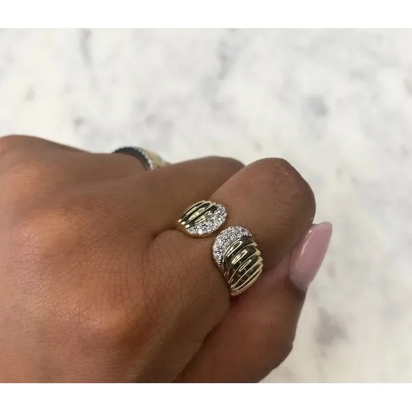 14K Yellow Gold Cuff Diamond Fashion Ring Image 2 Moore Jewelers Laredo, TX