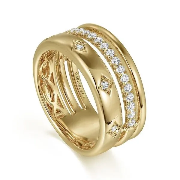 14K Yellow Gold Stackable Diamond Fashion Ring Image 2 Moore Jewelers Laredo, TX