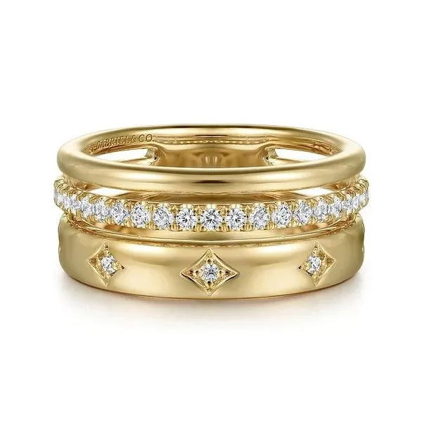 14K Yellow Gold Stackable Diamond Fashion Ring Moore Jewelers Laredo, TX