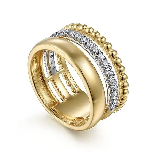 Two Tone 14K Yellow & White Gold Diamond Fashion Ring Image 2 Moore Jewelers Laredo, TX