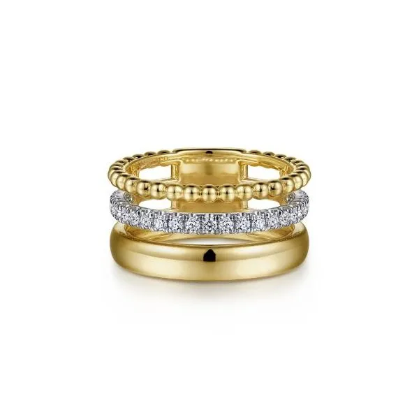 Two Tone 14K Yellow & White Gold Diamond Fashion Ring Moore Jewelers Laredo, TX