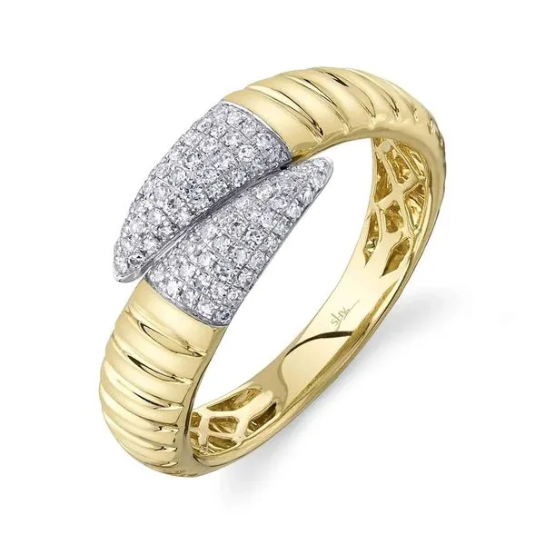 14K Yellow Gold Bypass Pave Fashion Ring Moore Jewelers Laredo, TX