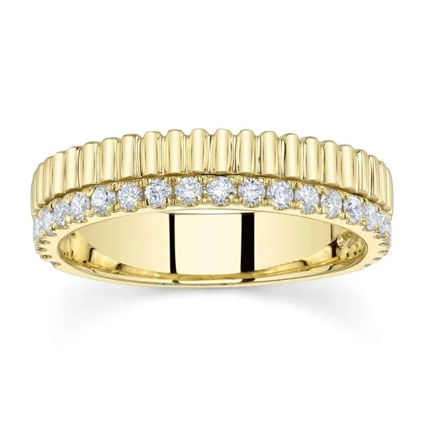 14K Yellow Gold Fluted Diamond Fashion Ring Image 2 Moore Jewelers Laredo, TX