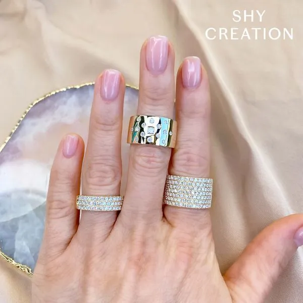 14K Yellow Gold Diamond Pave Fashion Ring Image 2 Moore Jewelers Laredo, TX
