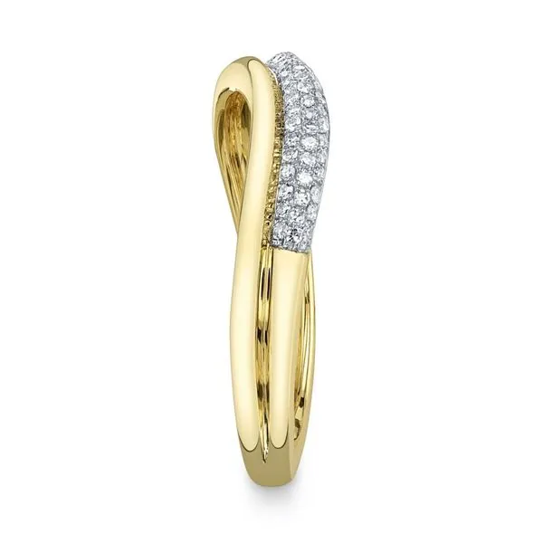 14K Yellow Gold Pave Diamond Curved Fashion Ring Image 3 Moore Jewelers Laredo, TX