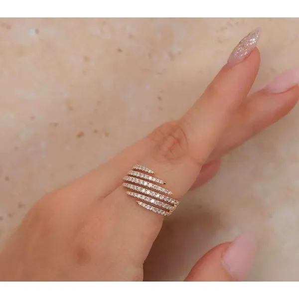 14K White Gold Multi-Row Bypass Diamond Fashion Ring Image 4 Moore Jewelers Laredo, TX