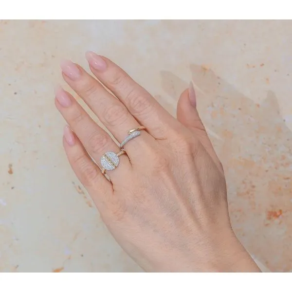 Two Tone 14K Yellow & White Gold Bypass Diamond Fashion Ring Image 2 Moore Jewelers Laredo, TX