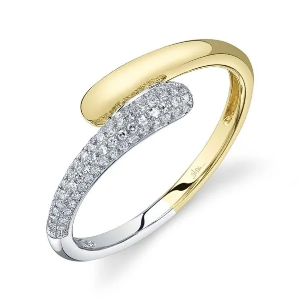 Two Tone 14K Yellow & White Gold Bypass Diamond Fashion Ring Moore Jewelers Laredo, TX