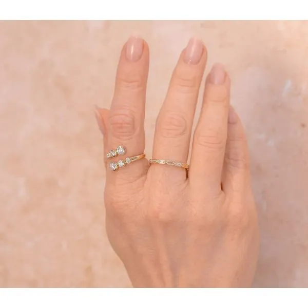 14K Yellow Gold Bypass Diamond Fashion Ring Image 2 Moore Jewelers Laredo, TX