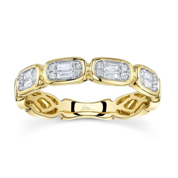 14K Gold Diamond Baguette Band Image 2 Moore Jewelers Laredo, TX