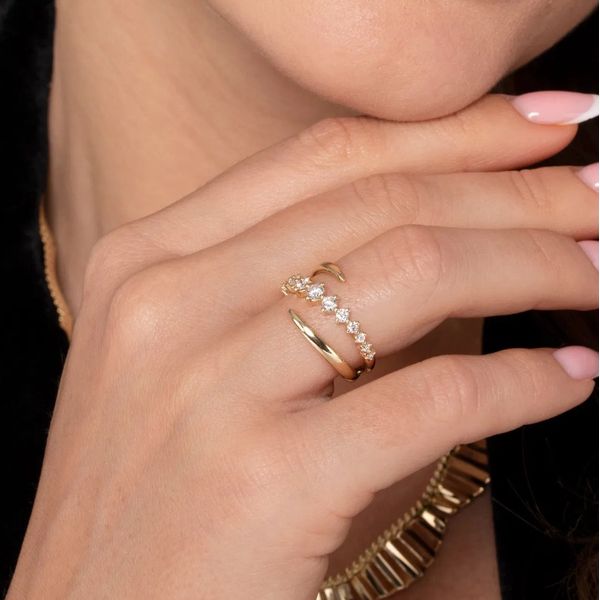 14K Yellow Gold Diamond Bypass Ring Image 3 Moore Jewelers Laredo, TX