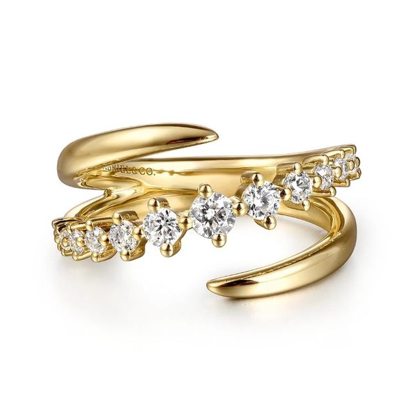 14K Yellow Gold Diamond Bypass Ring Moore Jewelers Laredo, TX