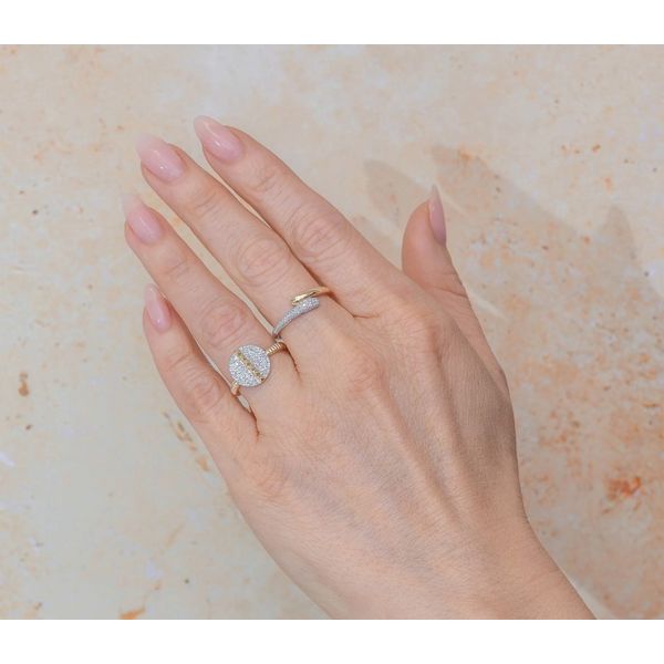 Two Tone 14K Yellow & White Gold Bypass Diamond Fashion Ring Image 2 Moore Jewelers Laredo, TX