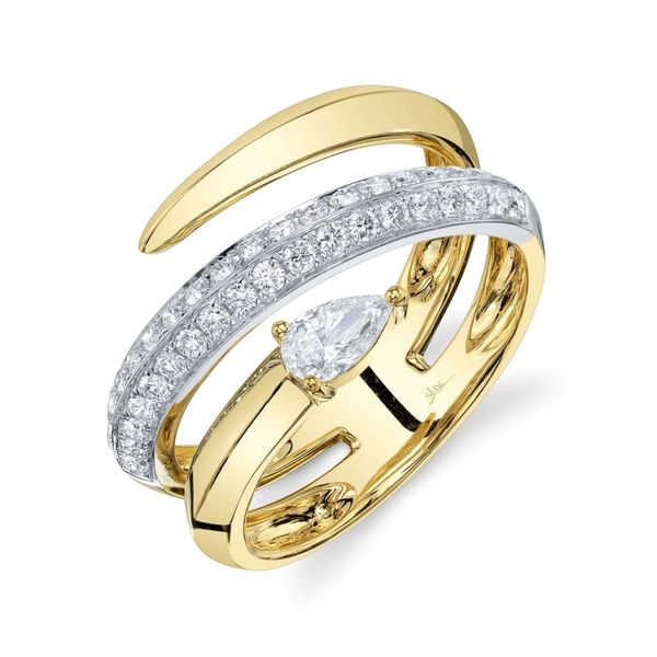 Two-Tone 14K Yellow & White Gold Bypass Diamond Ring Moore Jewelers Laredo, TX