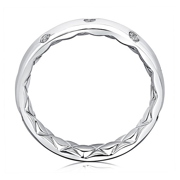 14K White Gold Quilted Diamond Eternity Gypsy Set Ring Image 2 Moore Jewelers Laredo, TX