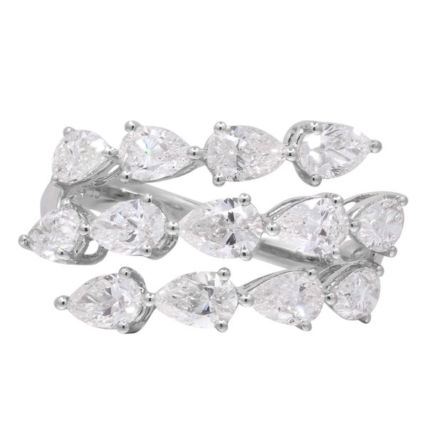 14K White Gold Three Row Lab Grown Diamond Fashion Ring Moore Jewelers Laredo, TX