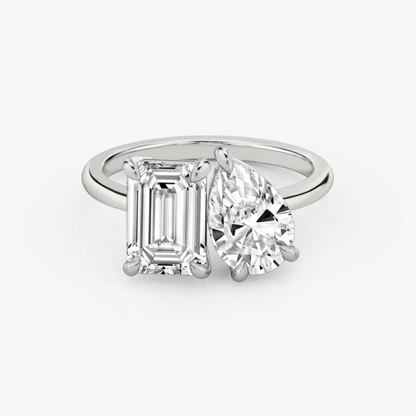 14K White Gold Two Stone Lab Grown Diamond Fashion Ring Moore Jewelers Laredo, TX