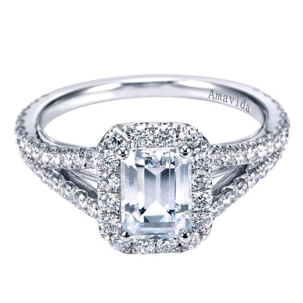 18K White Gold Semi-Mount Diamond Ring Moore Jewelers Laredo, TX