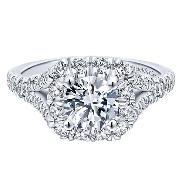 14 Karat Halo Ring With 1.11Tw Round Diamonds Moore Jewelers Laredo, TX