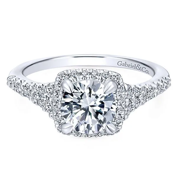 Two Tone 14K White & Rose Gold Semi-Mount Ring Moore Jewelers Laredo, TX
