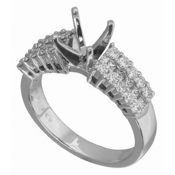 18K White Gold Semi-Mounted Ring Engagement Ring Moore Jewelers Laredo, TX
