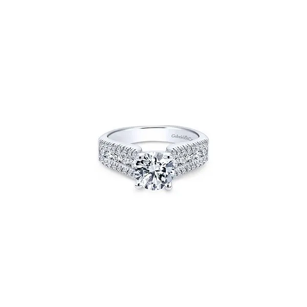 White 14 Karat Wide Band Traditional Diamond Ring Size 6.5 Moore Jewelers Laredo, TX