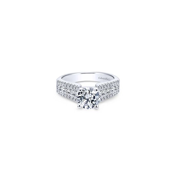 White 14 Karat Wide Band Traditional Diamond Ring Size 6.5 Moore Jewelers Laredo, TX