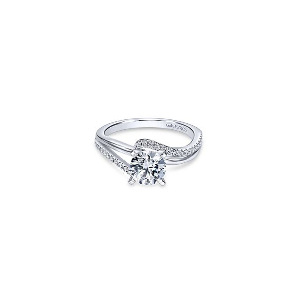White 14 Karat Traditional Round Bypass Diamond Ring Size 6.5 Moore Jewelers Laredo, TX