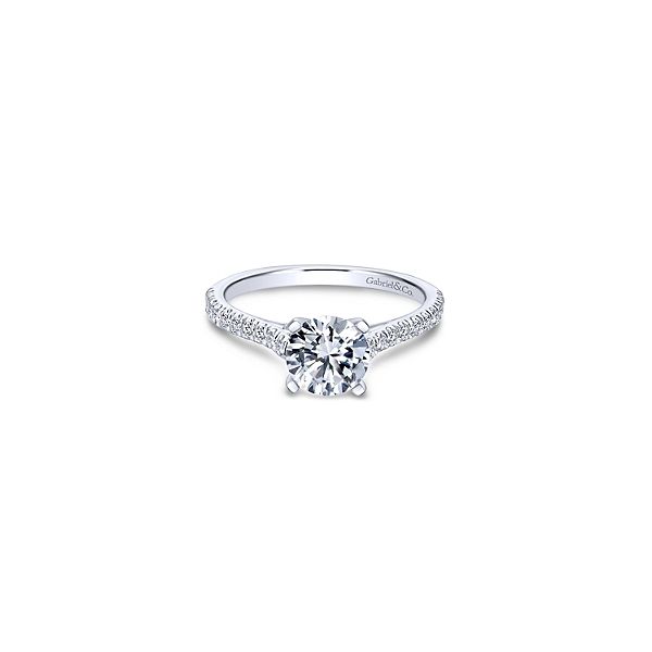 White 14 Karat Traditional Round Diamond Ring Size 6.5 Moore Jewelers Laredo, TX