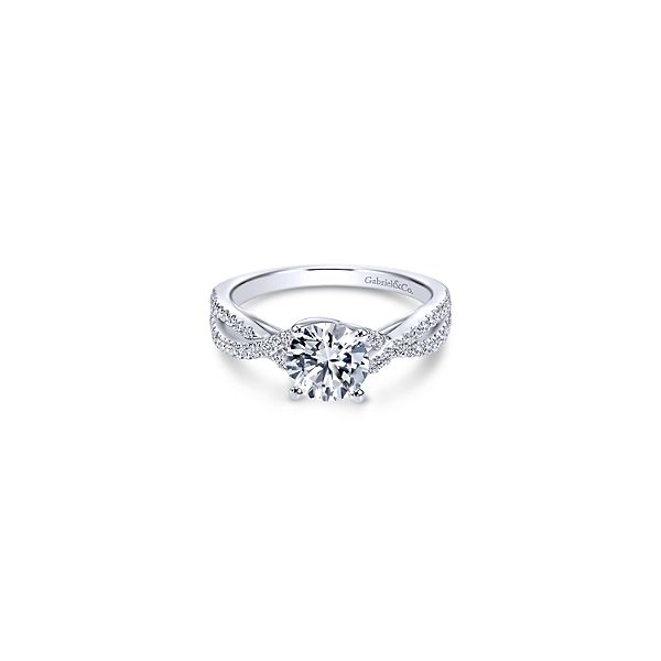 White 14 Karat Traditional Round Twisted Diamond Ring Size 6.5 Moore Jewelers Laredo, TX