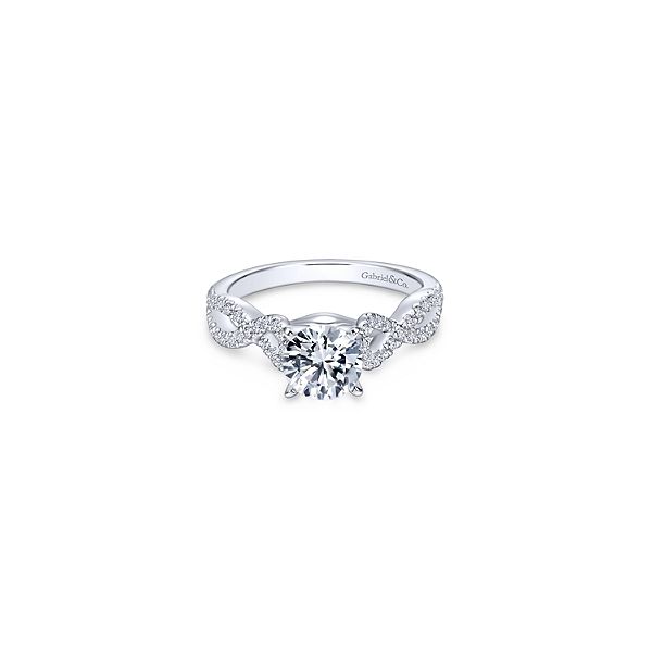 White 14 Karat Traditional Round Twisted Diamond Ring Size 6.5 Moore Jewelers Laredo, TX
