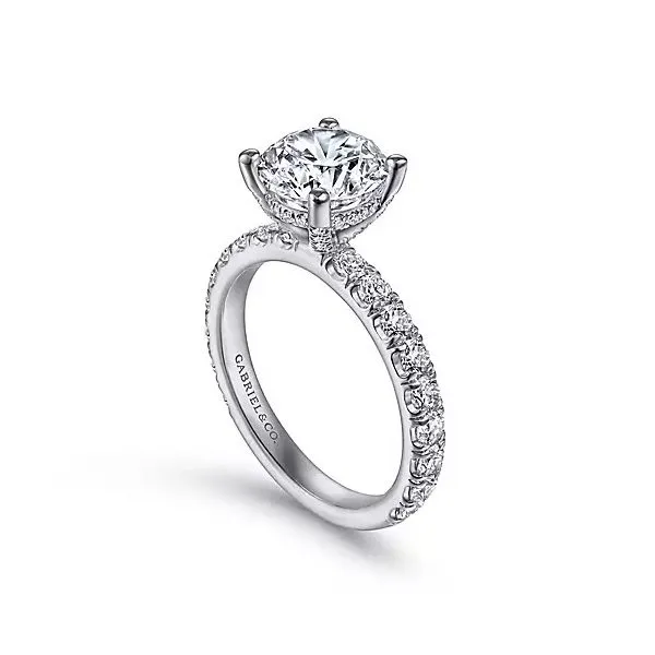14K White Gold Hidden Halo Semi-Mount Diamond Ring Image 2 Moore Jewelers Laredo, TX