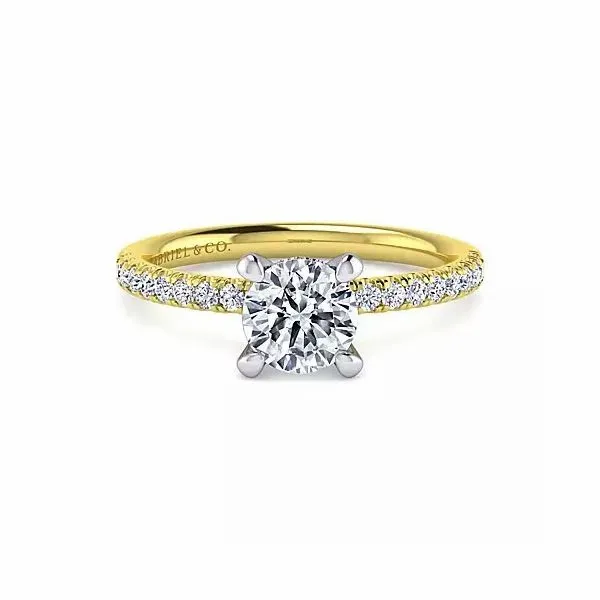 14K Y/W Gold Hidden Halo Semi-Mount Diamond Ring Moore Jewelers Laredo, TX