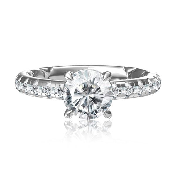 18K White Gold Hidden Halo Diamond Semi-Mount Ring Moore Jewelers Laredo, TX