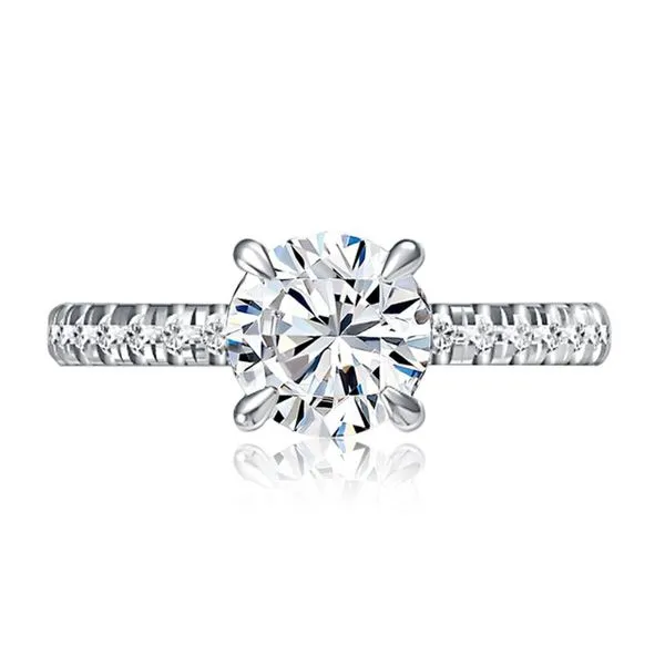 18K White Gold Traditional Diamond Semi-Mount Ring Moore Jewelers Laredo, TX