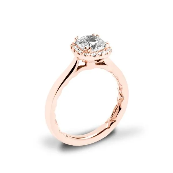 18K Rosé Halo Diamond Semi-Mount Ring Moore Jewelers Laredo, TX