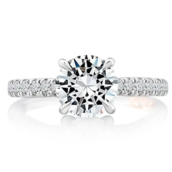 18K White Gold Traditional Diamond Semi-Mount Ring Moore Jewelers Laredo, TX