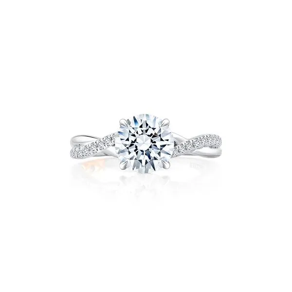 18K White Gold Cross Over Diamond Semi-Mount Ring Moore Jewelers Laredo, TX