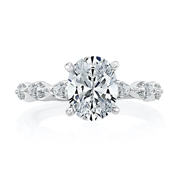 18K White Gold Diamond Semi-Mount Ring Moore Jewelers Laredo, TX