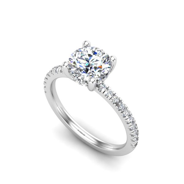 14K White Gold Diamond Halo Semi-Mount Ring Moore Jewelers Laredo, TX