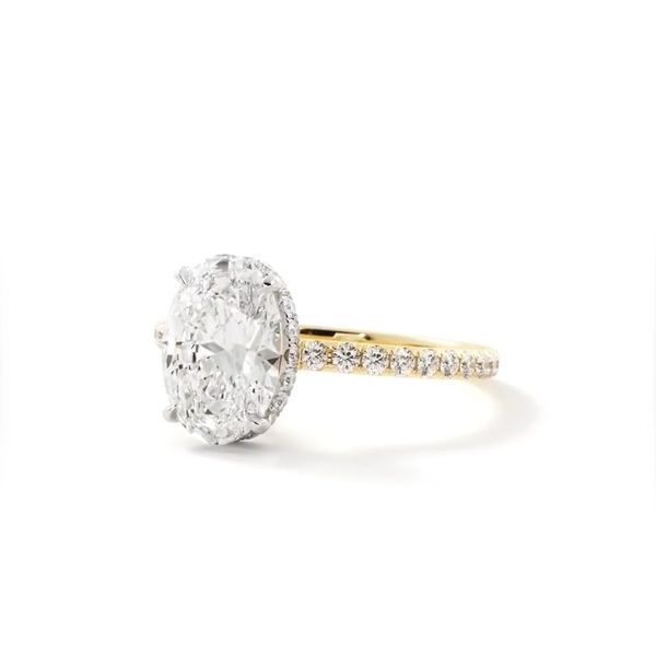 14K Two Tone Gold Diamond Halo Semi-Mount Ring Image 2 Moore Jewelers Laredo, TX