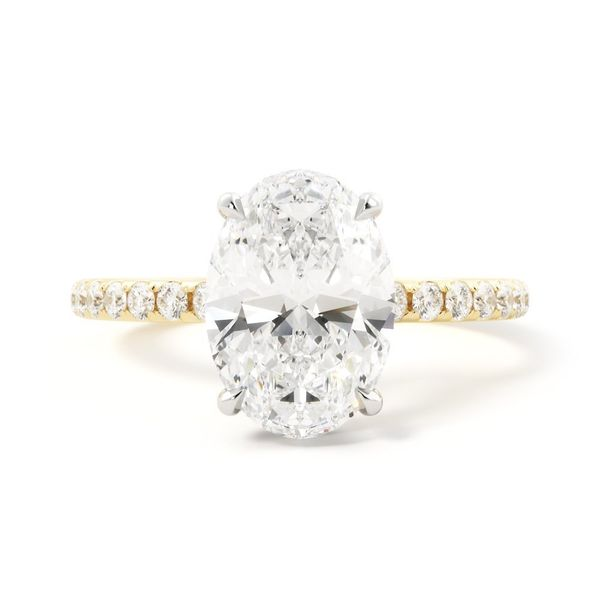 14K Two Tone Gold Diamond Halo Semi-Mount Ring Moore Jewelers Laredo, TX