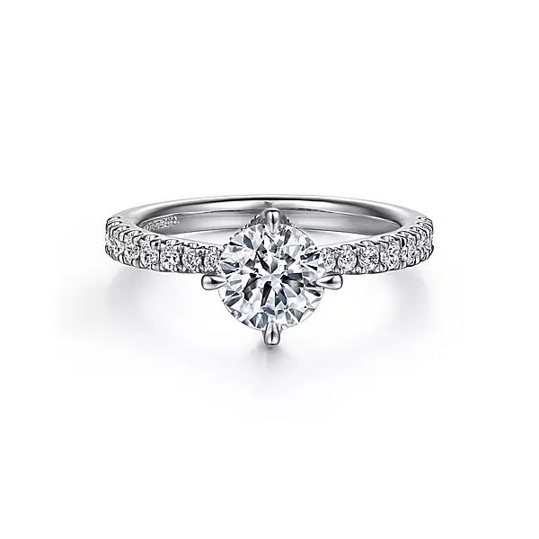 14K White Gold Traditional Semi-Mount Ring Moore Jewelers Laredo, TX