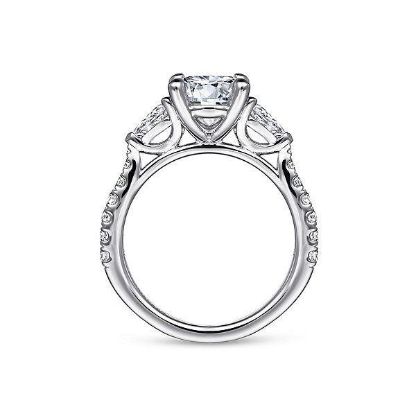 14K White Gold 3 Stone Semi-Mount Ring Image 2 Moore Jewelers Laredo, TX