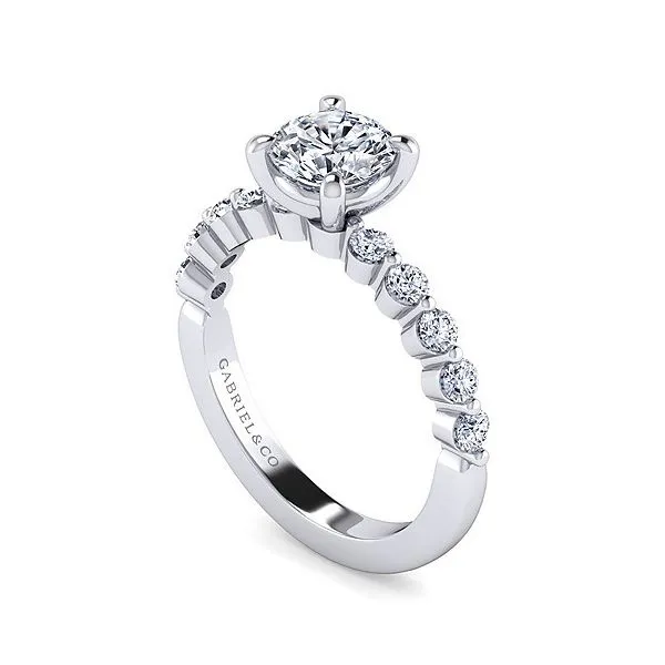 14K White Gold Traditional Semi-Mount Ring Image 3 Moore Jewelers Laredo, TX