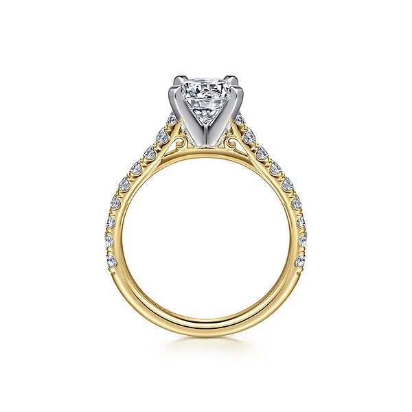 14K Yellow and White Gold Semi-Mount Ring Image 2 Moore Jewelers Laredo, TX